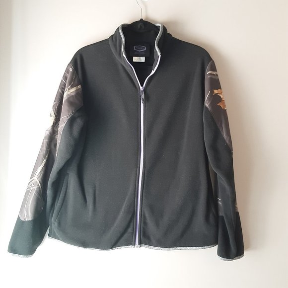 Mossy Oak Yukon Gear Women's Fleece Jacket Black Black Camo, Size Large - Picture 1 of 13